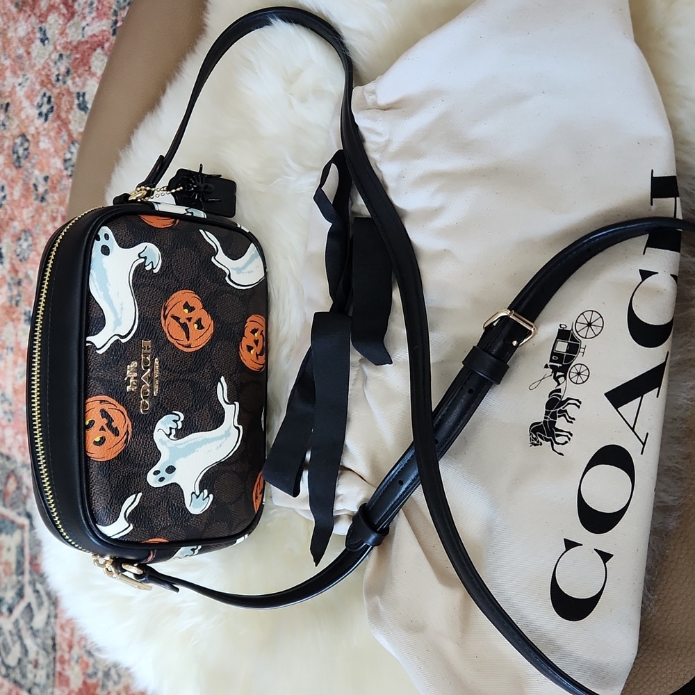 New Coach Pumpkin & Ghost Mini Jamie Signature Halloween Crossbody Bag 🎃👻 - Picture 14 of 15